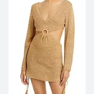 Fore Tan Cut Out Knit Mini Dress
